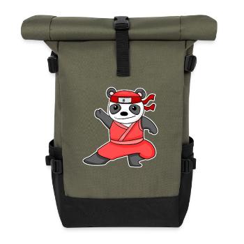 Ninja Panda - Sac à dos roll top - olive/noir - Devant