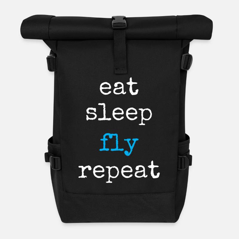 Pilote aux commandes - Sac à dos roll top - noir