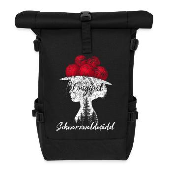 Schwarzwaldmädel Bollenhut Schwarzwald Grunge - Rolltop Rucksack - Schwarz - Vorne
