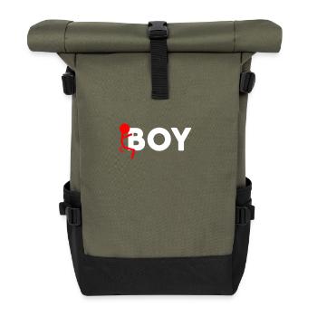 Fuck Boy - Roll Top Backpack - olive/black - Front