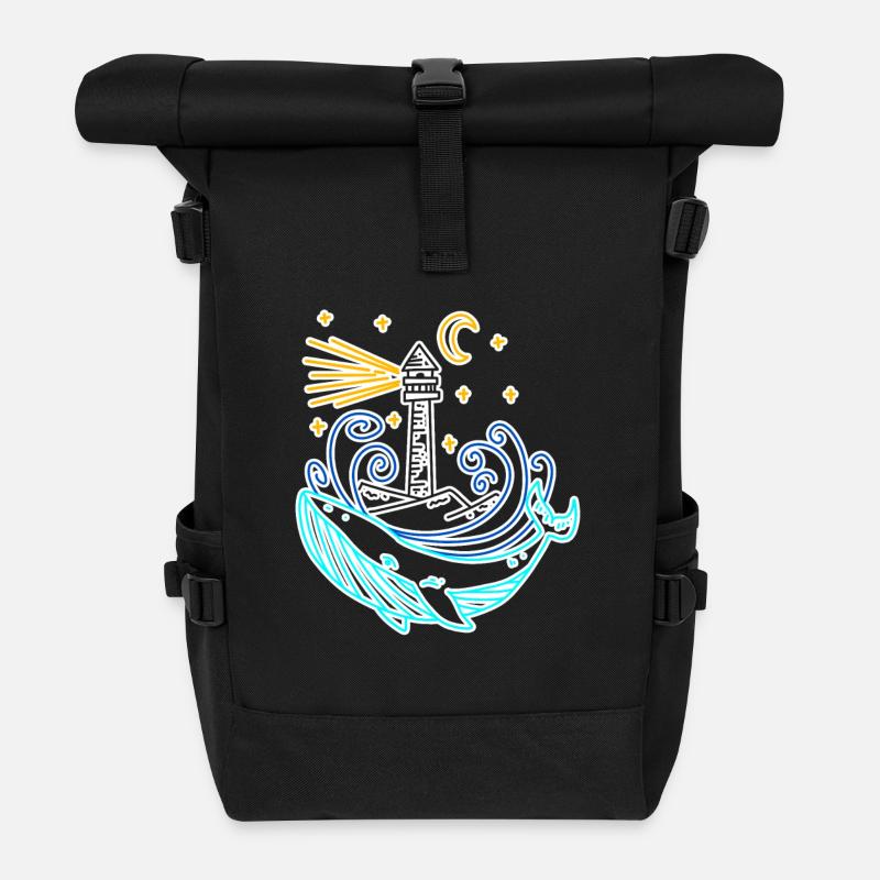Leuchtturm Küste See Meer - Rolltop Rucksack - Schwarz