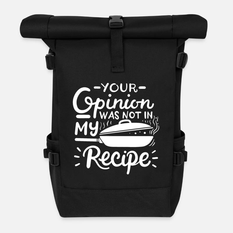 Koch Rezept Kochen - Rolltop Rucksack - Schwarz