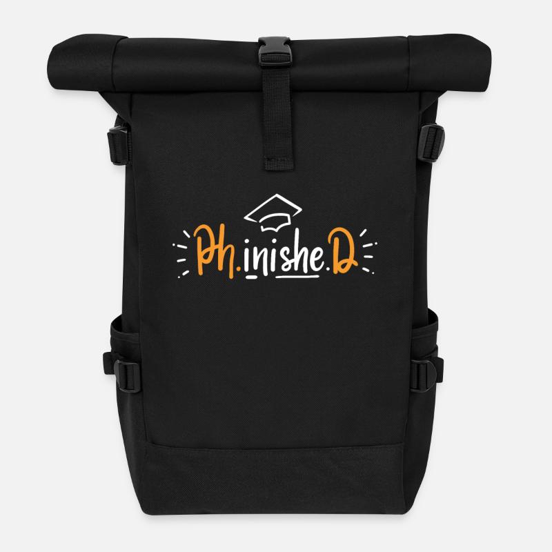 PhD Doktorat Abschluss - Rolltop Rucksack - Schwarz