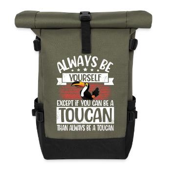 toucan - Roll Top Backpack - olive/black - Front