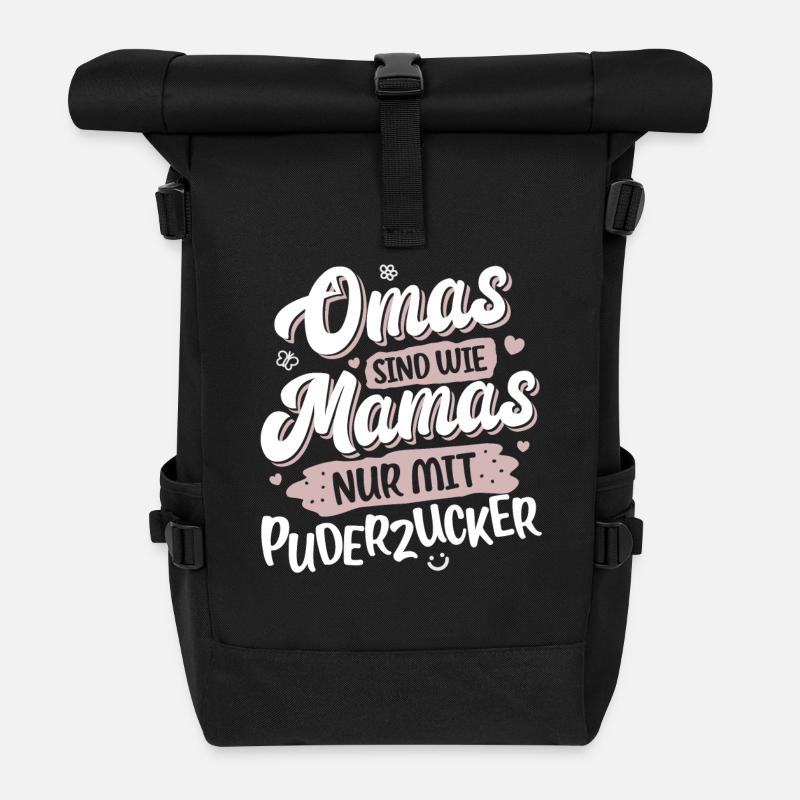 Omas Sind Wie Mamas Nur Mit Puderzucker - Rolltop Rucksack - Schwarz
