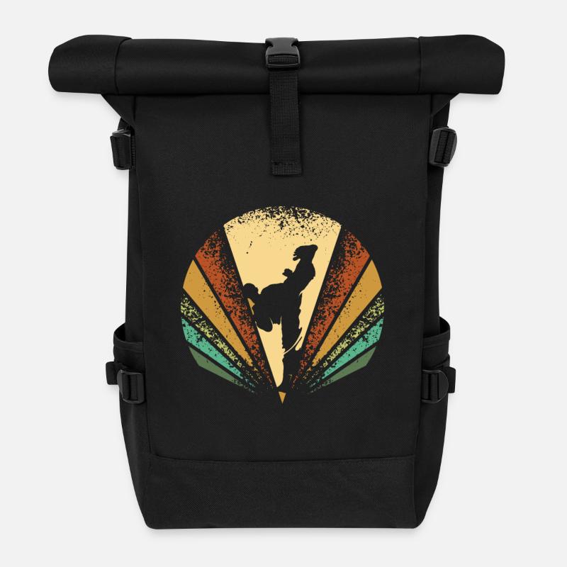 Taekwondo Retro - Rolltop Rucksack - Schwarz