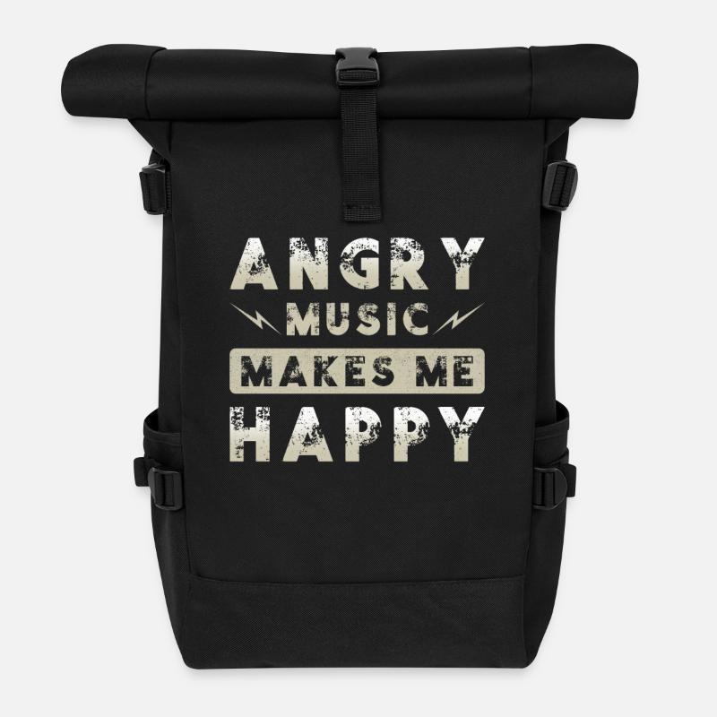 Metal Musik Angry Music - Rolltop Rucksack - Schwarz
