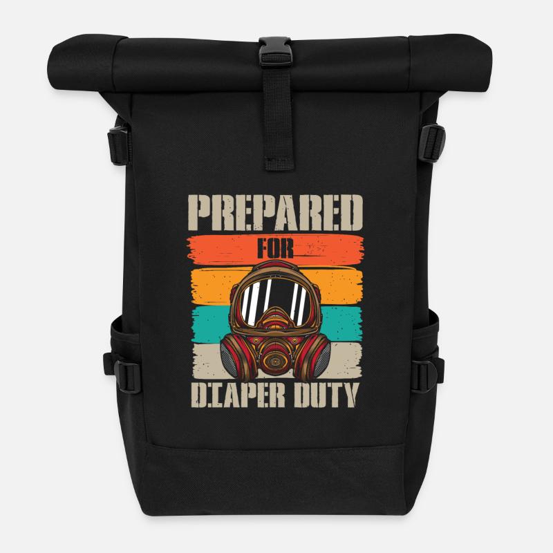 Diaper duty - Rolltop Rucksack - Schwarz