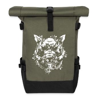 Sanglier - Sac à dos roll top - olive/noir - Devant