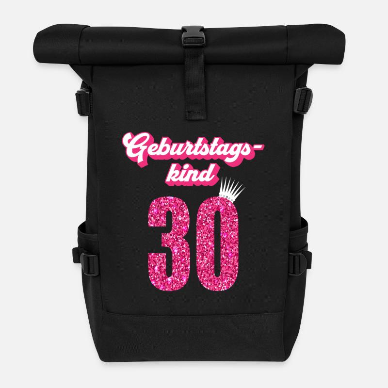 30. Geburtstag 30 Jahre 30er Geburtstagskind - Rolltop Rucksack - Schwarz