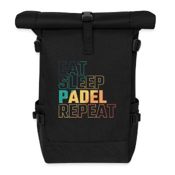 Eat Sleep Padel Repeat - Sac à dos roll top - noir - Devant
