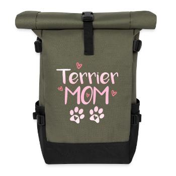 Terrier Mom - Sac à dos roll top - olive/noir - Devant
