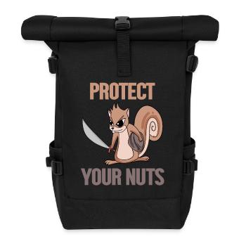 Lustiges Eichhörnchen Geschenk - Rolltop Rucksack - Schwarz - Vorne