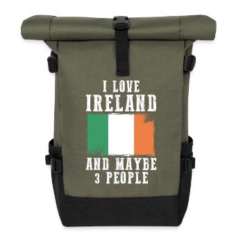 Ireland flag Irish Irish funny sayings - Roll Top Backpack - olive/black - Front
