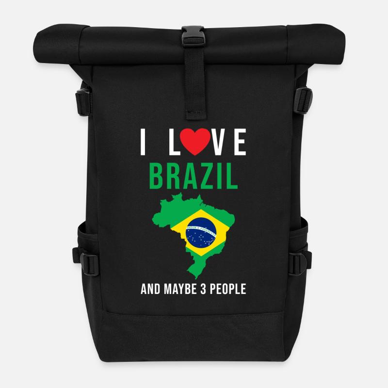 Brésil j'aime le Brésil - Sac à dos roll top - noir