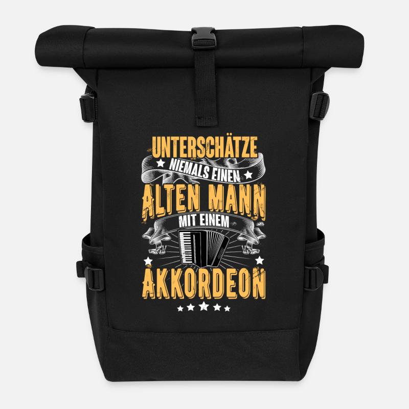 Akkordeon - Rolltop Rucksack - Schwarz