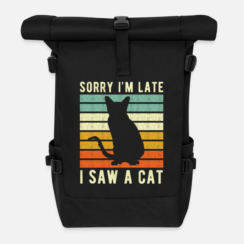 Chat drôle de sort - Sac à dos roll top - noir