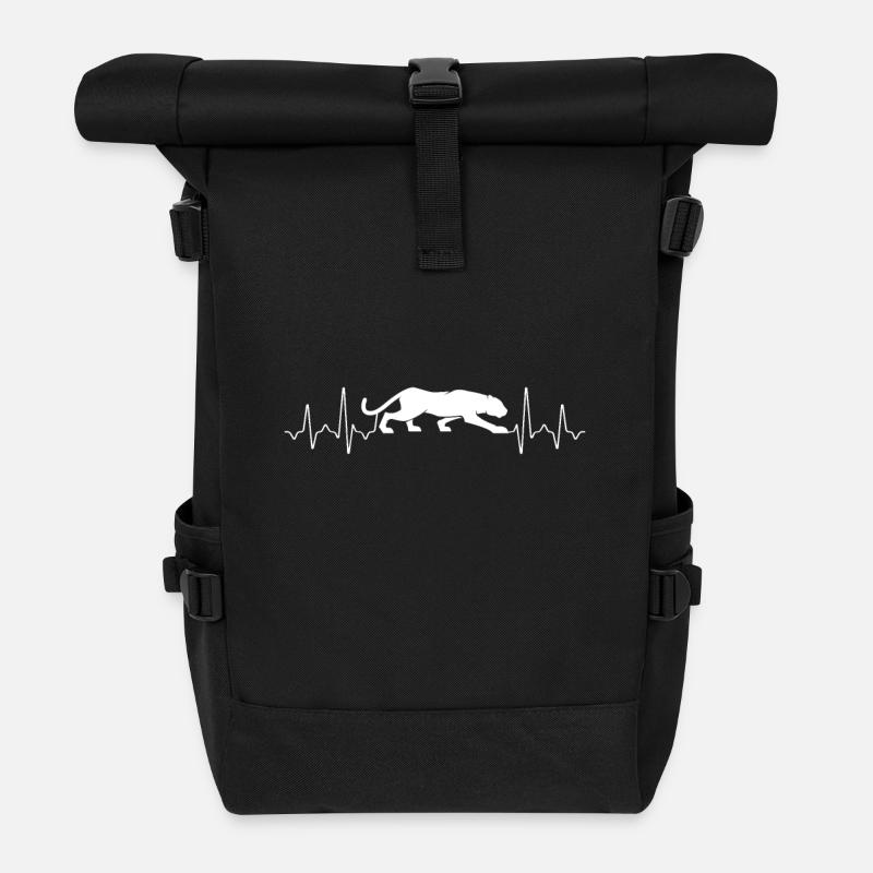 Panther Heartbeat - Rolltop Rucksack - Schwarz