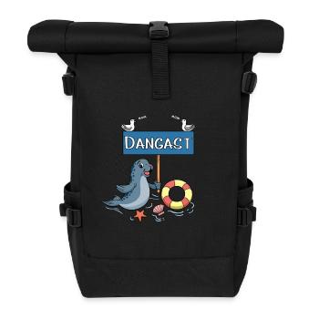 Moin Moin - Nordseebad Dangast - Rolltop Rucksack - Schwarz - Vorne