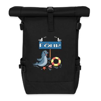 Moin Moin - Insel Föhr - Rolltop Rucksack - Schwarz - Vorne