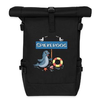 Moin Moin - Insel Spiekeroog - Rolltop Rucksack - Schwarz - Vorne