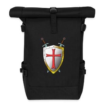 Templer Schild und Schwerter - Tempelritter - Rolltop Rucksack - Schwarz - Vorne