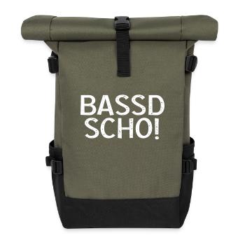 Bassd scho - Rolltop Rucksack - Olive/Schwarz - Vorne