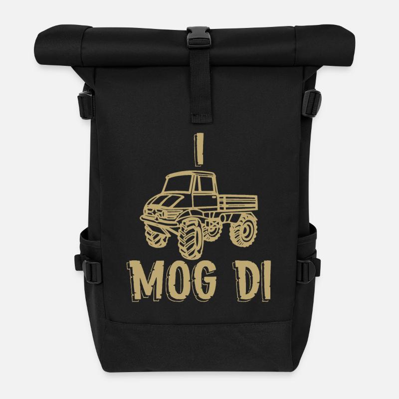 Unimog Fahrzeug SUV Laster ATV - Rolltop Rucksack - Schwarz