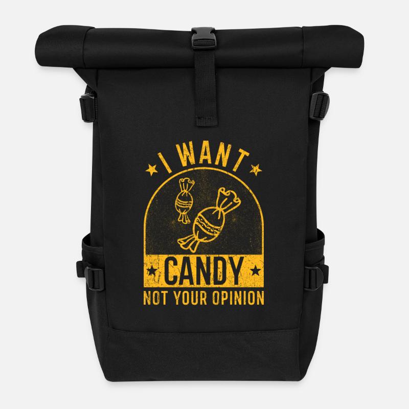 I want Candy - Rolltop Rucksack - Schwarz