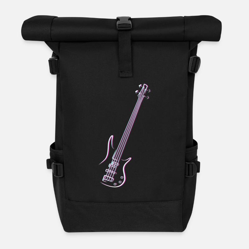 Bass gitarre - Rolltop Rucksack - Schwarz