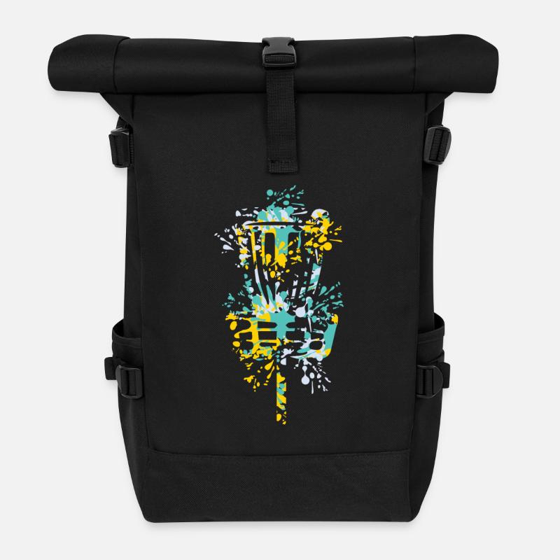 Disc golf Frisbee - Rolltop Rucksack - Schwarz