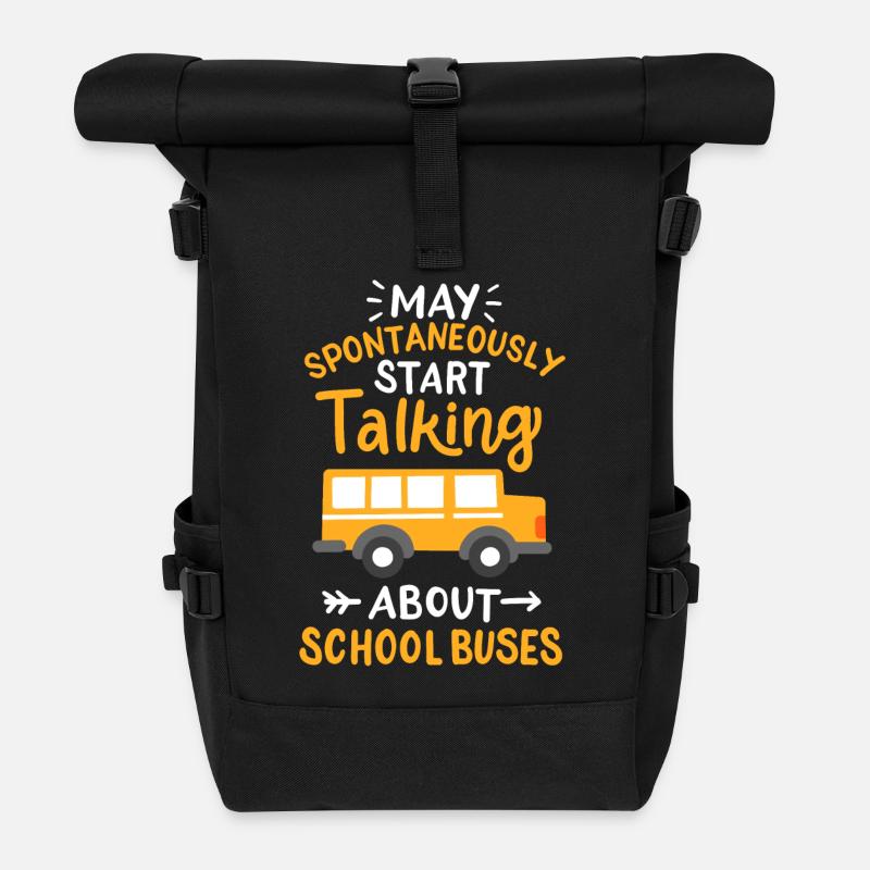 Schulbus - Rolltop Rucksack - Schwarz