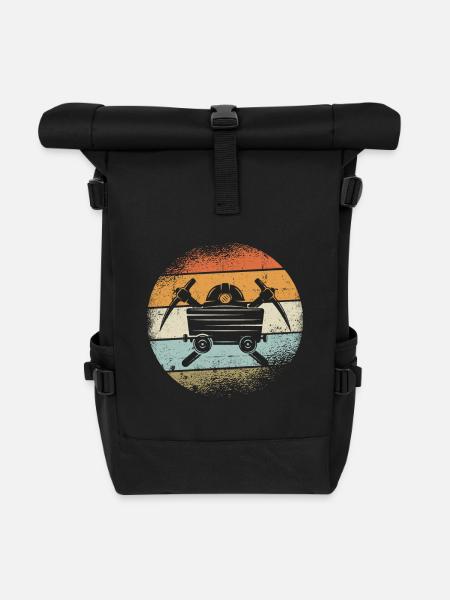 Bergbau - Rolltop Rucksack - Schwarz