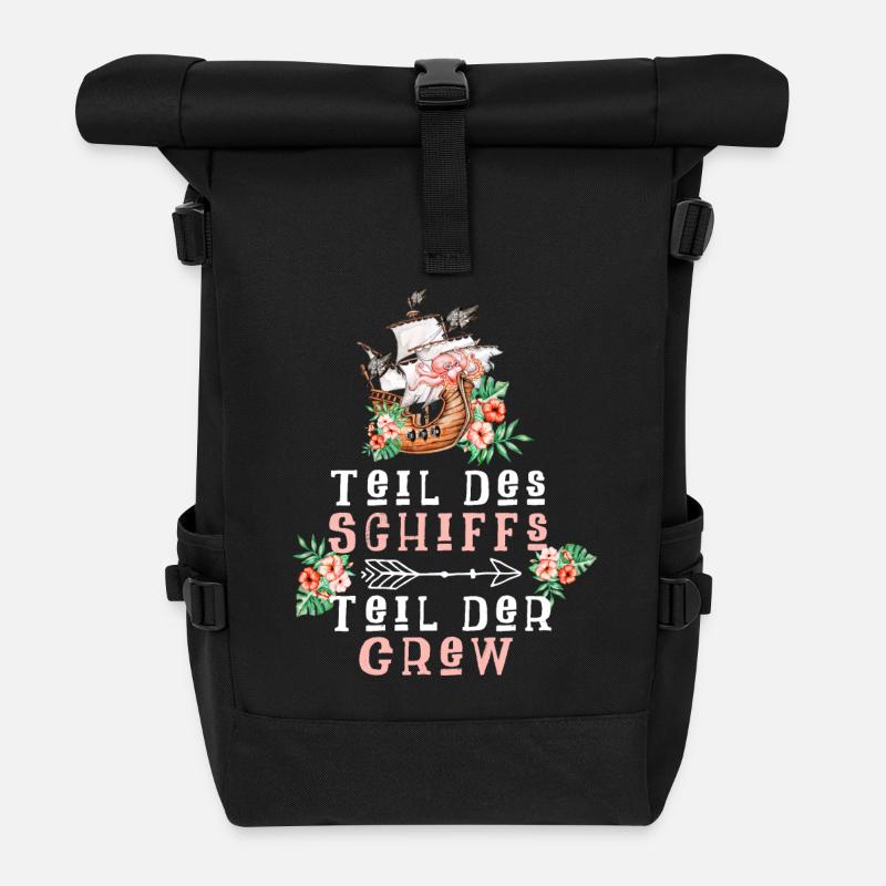 Teil des Schiffs Teil der Crew - Rolltop Rucksack - Schwarz