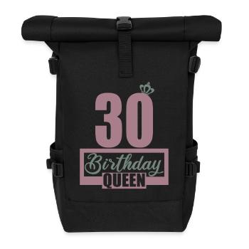 30. Geburtstag 30 Jahre 30er Birthday Queen - Rolltop Rucksack - Schwarz - Vorne