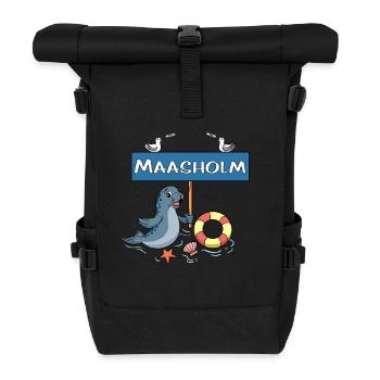 Moin Moin - Gemeinde Maasholm - Rolltop Rucksack - Schwarz - Vorne