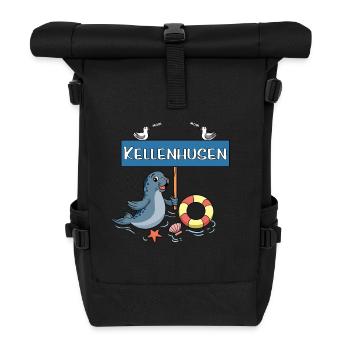 Moin Moin - Ostseebad Kellenhusen - Rolltop Rucksack - Schwarz - Vorne