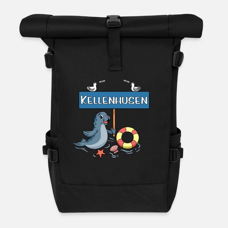 Moin Moin - Ostseebad Kellenhusen - Rolltop Rucksack - Schwarz