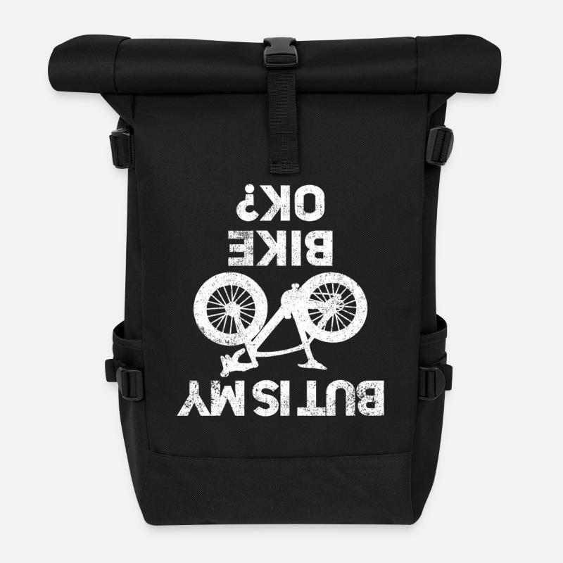 Radfahren Radfahrer - Rolltop Rucksack - Schwarz