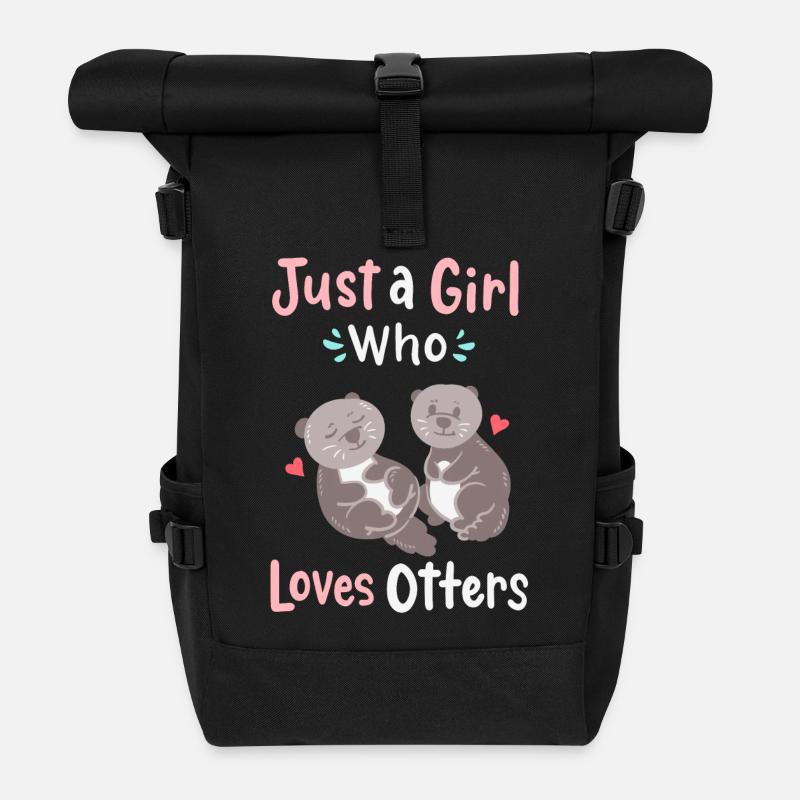 Otter Otter-Liebhaber - Rolltop Rucksack - Schwarz