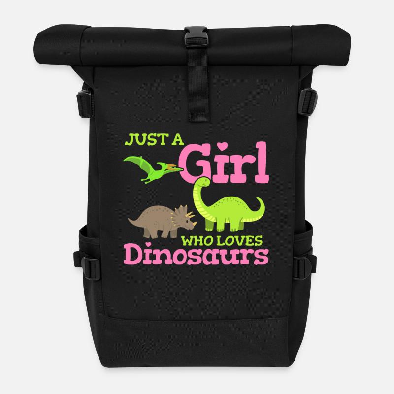 Dinosaurier Dinosaurier-Liebhaber - Rolltop Rucksack - Schwarz
