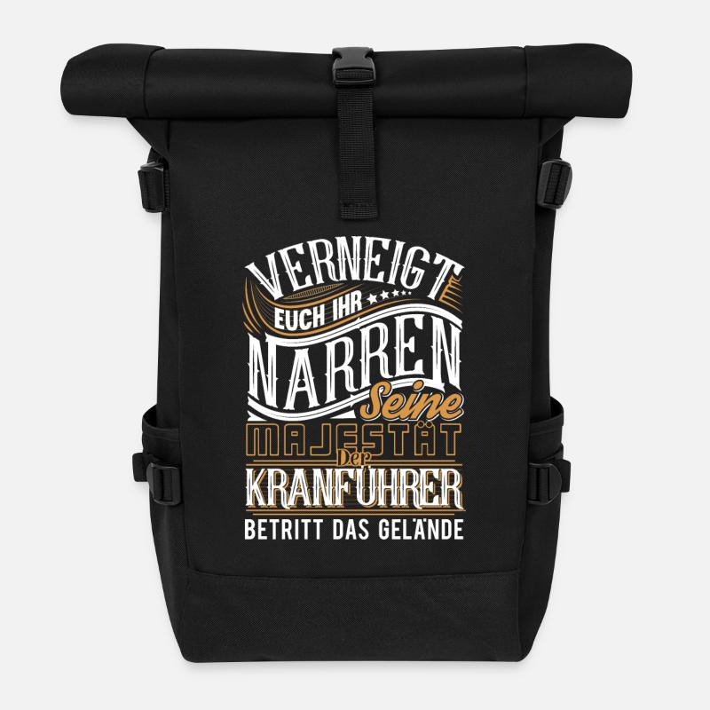 Kranführer - Rolltop Rucksack - Schwarz