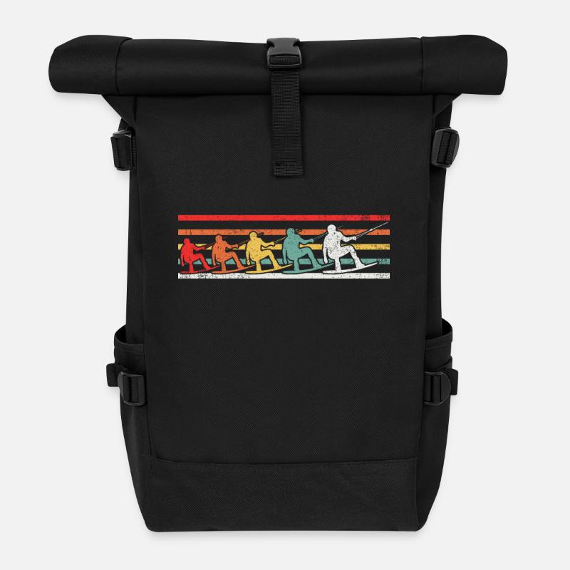Wakeboard Wakeboarder - Rolltop Rucksack - Schwarz