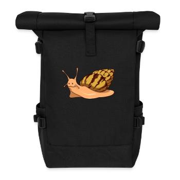 Comic Achatschnecken - Schnecken - Rolltop Rucksack - Schwarz - Vorne