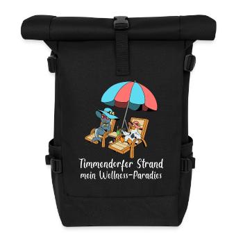 Wellness-Paradies Badeort Timmendorfer Strand - Rolltop Rucksack - Schwarz - Vorne