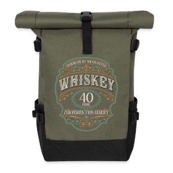 40 Jahre verheirtatet Whiskey 40. Hochzeitstag - Rolltop Rucksack - Olive/Schwarz - Vorne