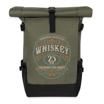 25 Jahre verheirtatet Whiskey 25. Hochzeitstag - Rolltop Rucksack - Olive/Schwarz - Vorne