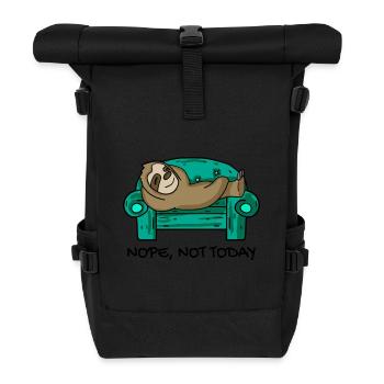 Faultier lustig auf Sofa Geschenk - Rolltop Rucksack - Schwarz - Vorne