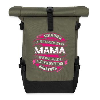 Mama - Rolltop Rucksack - Olive/Schwarz - Vorne