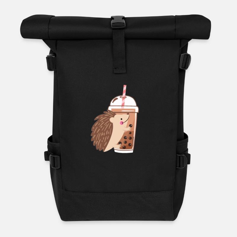 Bubble Tea Igel - Rolltop Rucksack - Schwarz